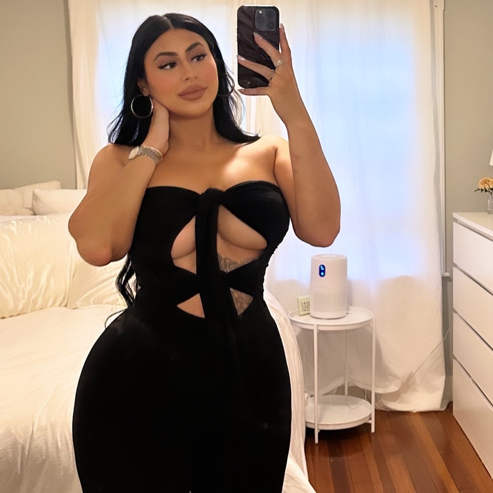 Fashion Nova Black Knot Jumpsuit